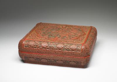 图片[2]-Carved polychrome lacquer square box with dragon-and-cloud pattern, Qing dynasty, Qianlong reign(1736-1795)-China Archive